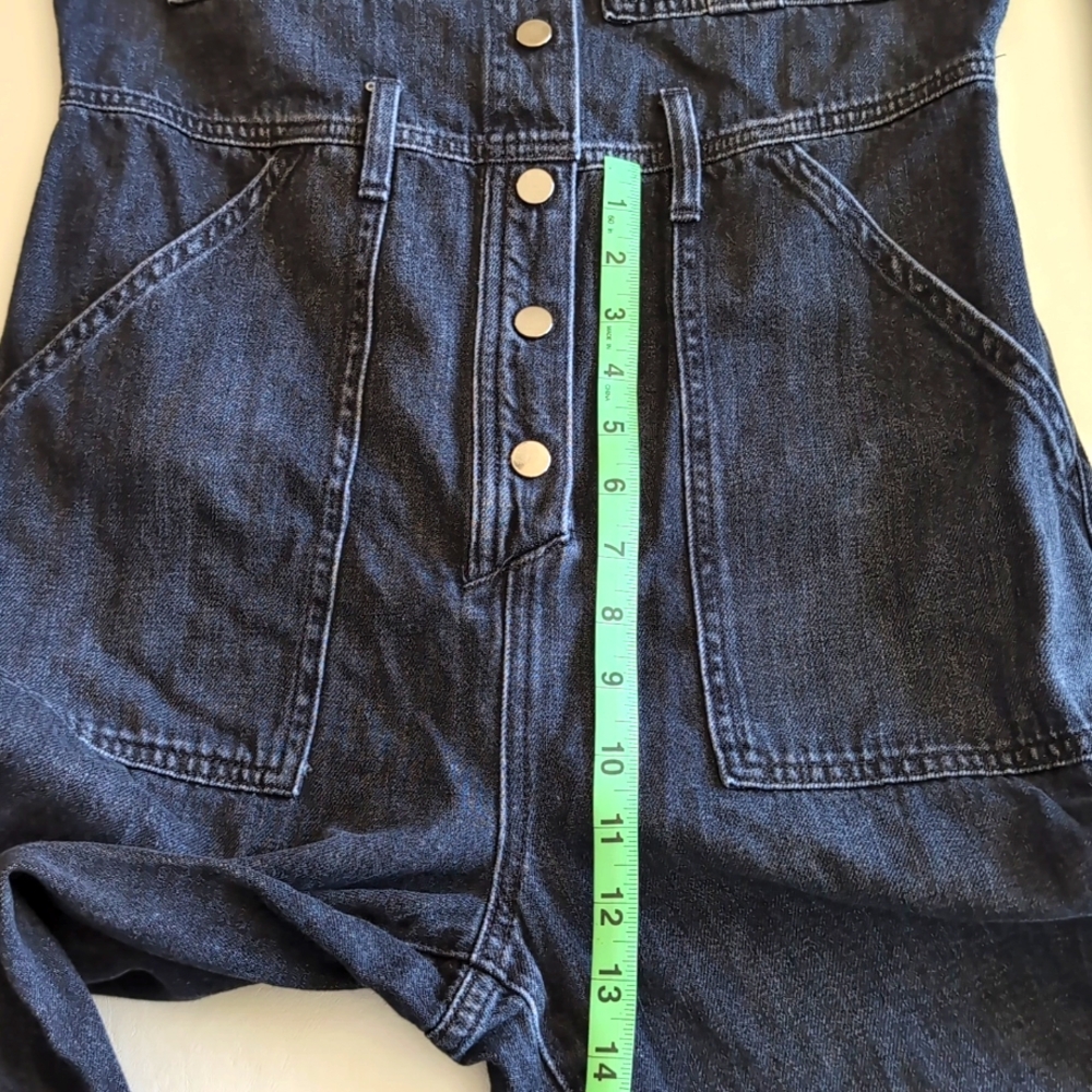 VERONICA BEARD Annie Cargo Denim Jumpsuit in Washed Onyx Black Size S - Picture 8 of 14